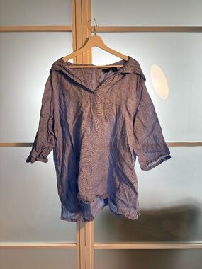 Tahari Linen Tunic with Hood 1X